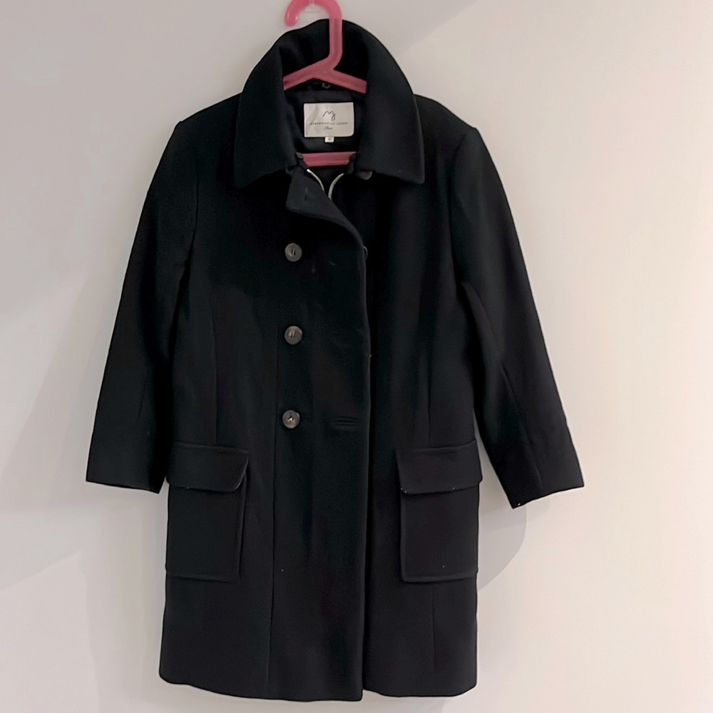 Mademoiselle Jacadi Girls Black Wool Trench Coat Pea coat
